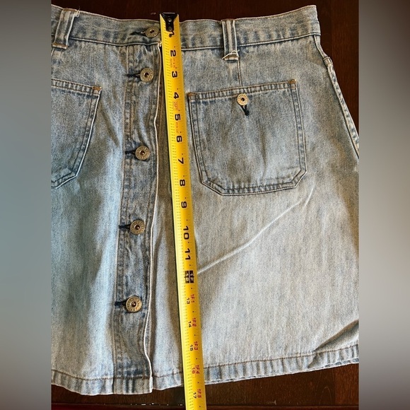 Pre-Owned Express Bleus Denim Button Jean Skirt Denim Size 13/14 - Picture 4 of 5